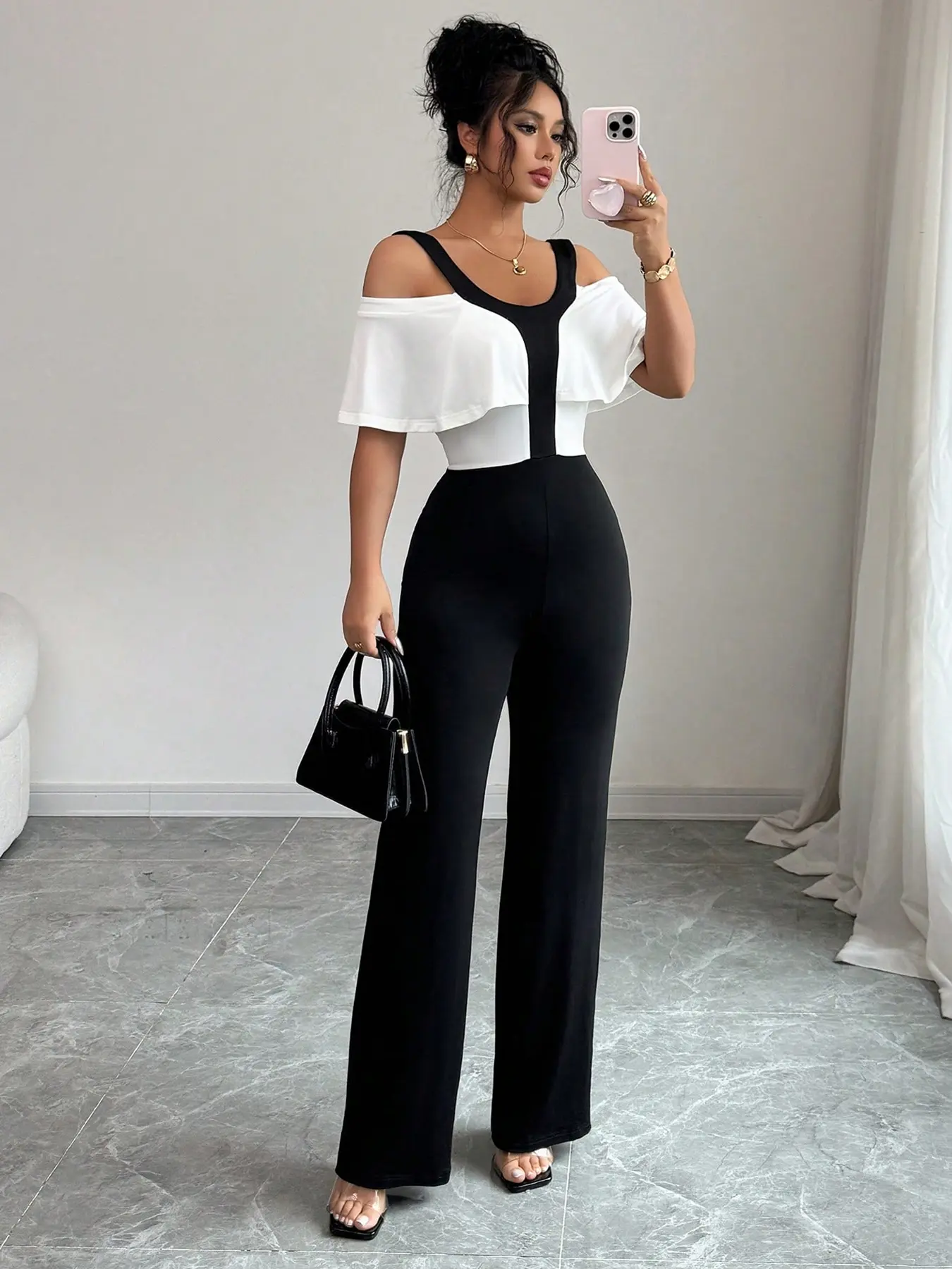 Women's Casual Fashion Top Jumpsuit, Stylish Ladies' Clothing for Everyday Wear, Comfortable, Fit, Elegant, Chic & Trendy Design, Fashionable Jumpsuit, Style for Modern Women, Womenswear, Jumpersuit