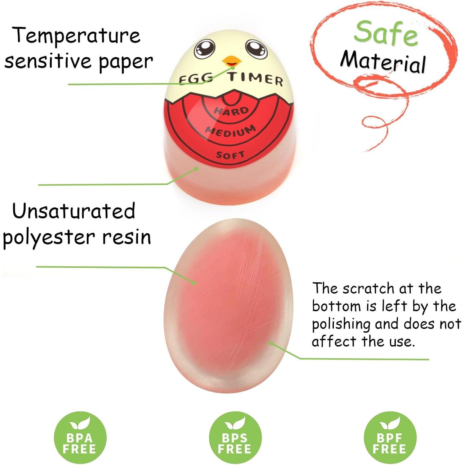 Egg Timer for Boiling Eggs That Changes Color When Done, Red