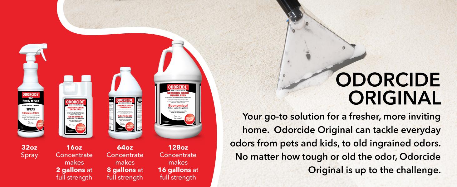 Odorcide Odor Eliminator Concentrate: Odor Eliminator for Strong Odor on Carpets, Hardwood & More - Smoke, Sweat & Pet Odor Eliminator for Home w/Non-Enzymatic Formula, 16 oz-