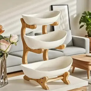 Simple Multi-Layer Home Living Room Fruit Tray, Candy Fruit Bowl, Three-Tier Dual-Layer Plastic Rack, Durable Design, Perfect for Any Occasion