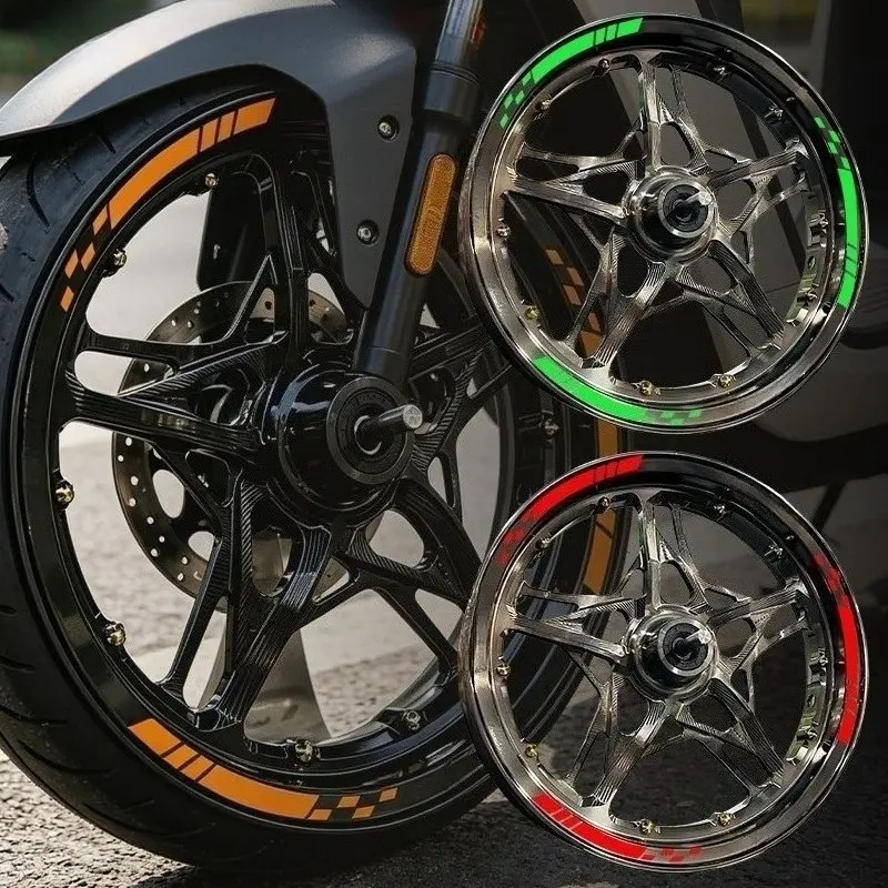 1 set of 17-inch self-adhesive wheel rim stickers for electric bikes, sporty rim stickers Decal, multiple colors available; waterproof and durable, sunproof and fade-resistant; fits all 17-inch rims; the best choice for cycling enthusiasts.
