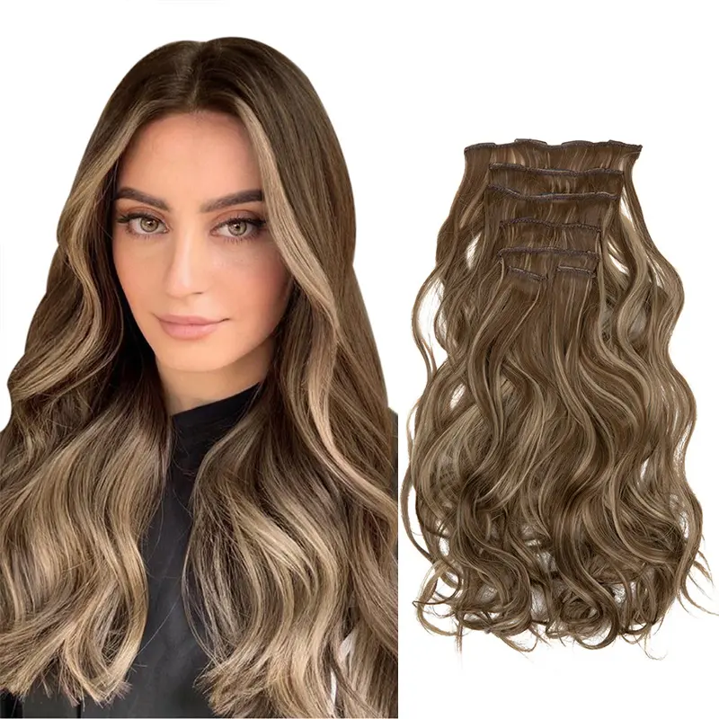 Women's 7-Piece Curly Clip-in Hair Extension Set – Euro-American Style Weft Kit
