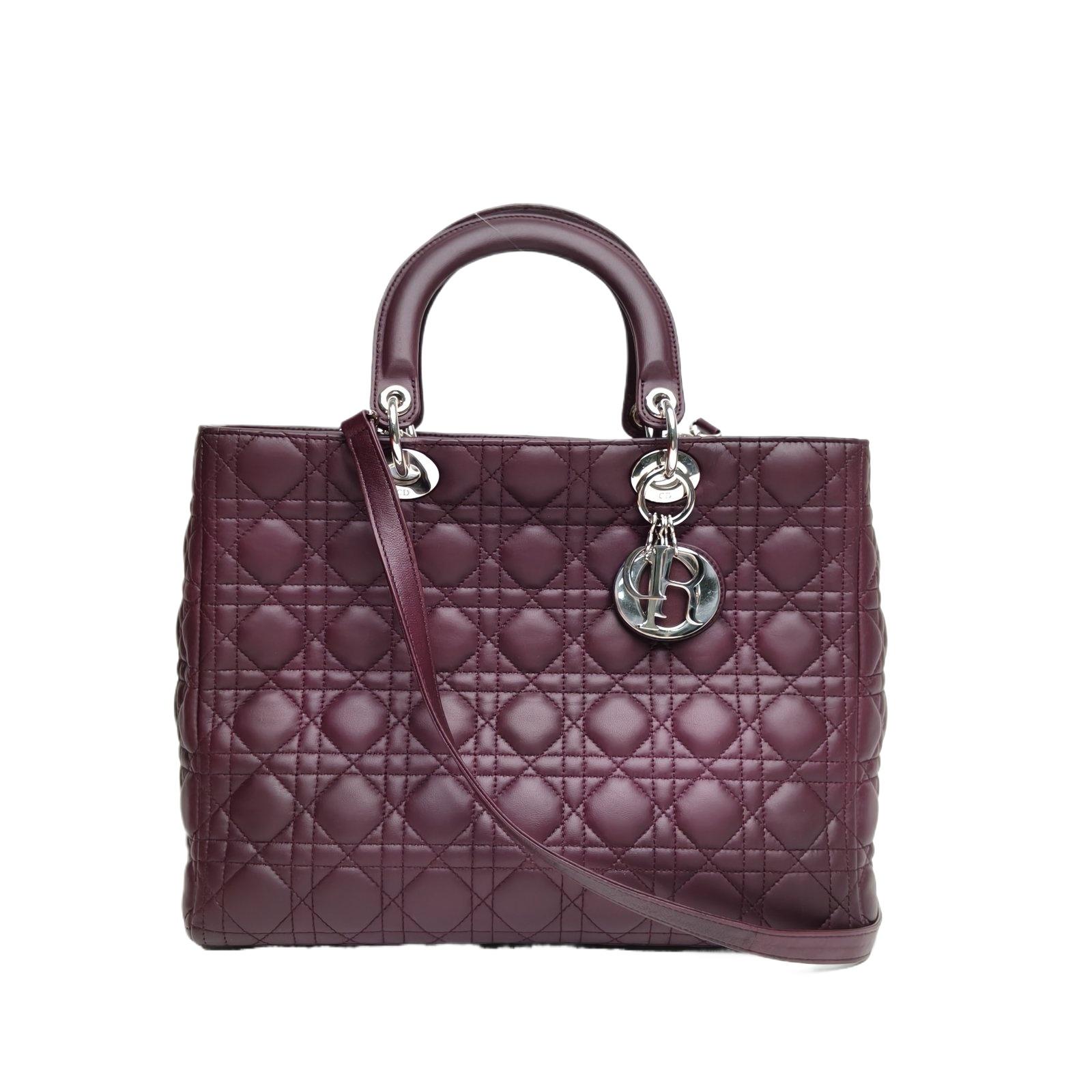 Pre-owned Dior 【Rosy】Duchess Bag Seven Pieces Purple Leather