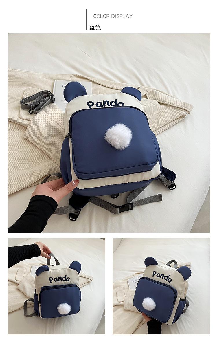 Kindergarten Color-Block Canvas Backpack 2026 Back-to-School Season Children's Fashion Backpack Baby Anti-Lost School Bag