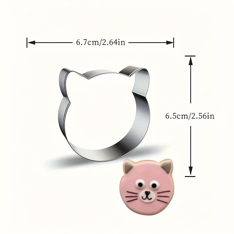 1pc of Stainless Steel Cute Cat Cookie Cutter, Cartoon Creative Baking Mold, Fruit Cutting Mold