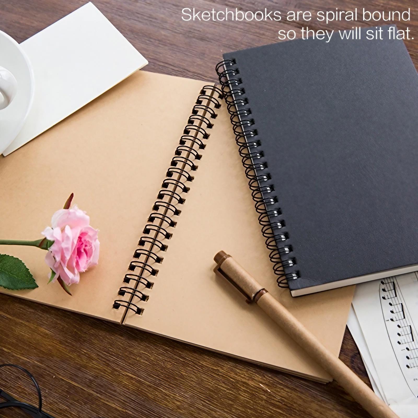 Spiral Notebook, 1 Count Blank Sketchbook Pad, Unlined Paper Notepad for Writing, Planning, Drawing and Journal Refill