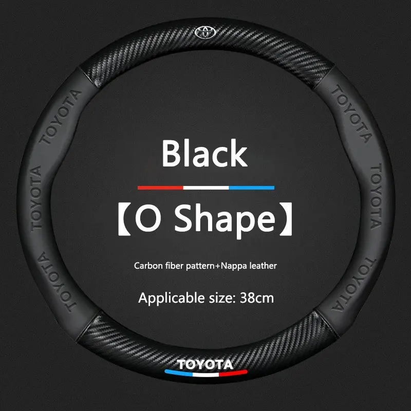 38CM Leather Car Anti-slip Leather Steering Wheel Cover For Toyota chr Corolla Camry rav4 Yaris hilux prius avensis auris Pr Accessories