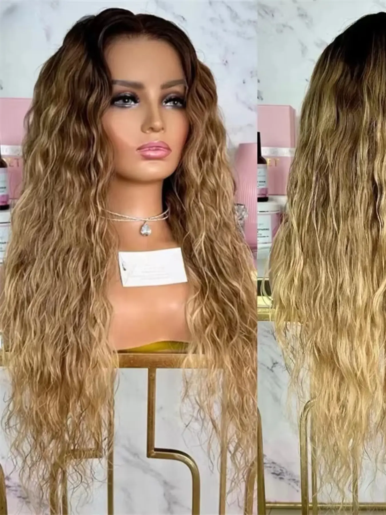 26-Inch Gradual Curly Synthetic Wig, Loose Curly Wig, 180% Density, Natural Hairline, Daily Wear, Lace Front, Women's Doll Hair