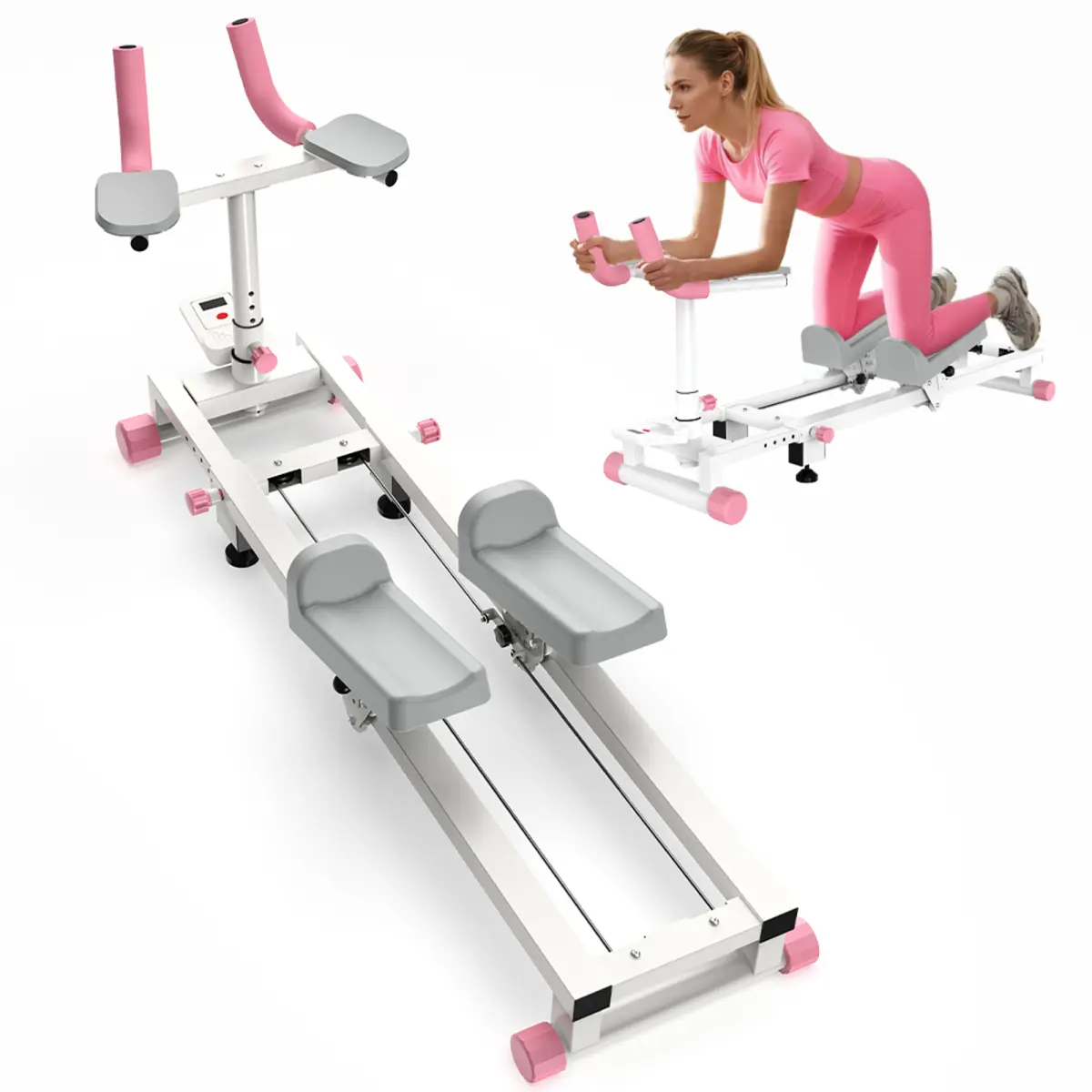 Core Training Equipment, Adjustable Rubber & Steel Spine Stretcher with Compact Frame for Unisex Core Workouts and Posture Correction at Home/Office