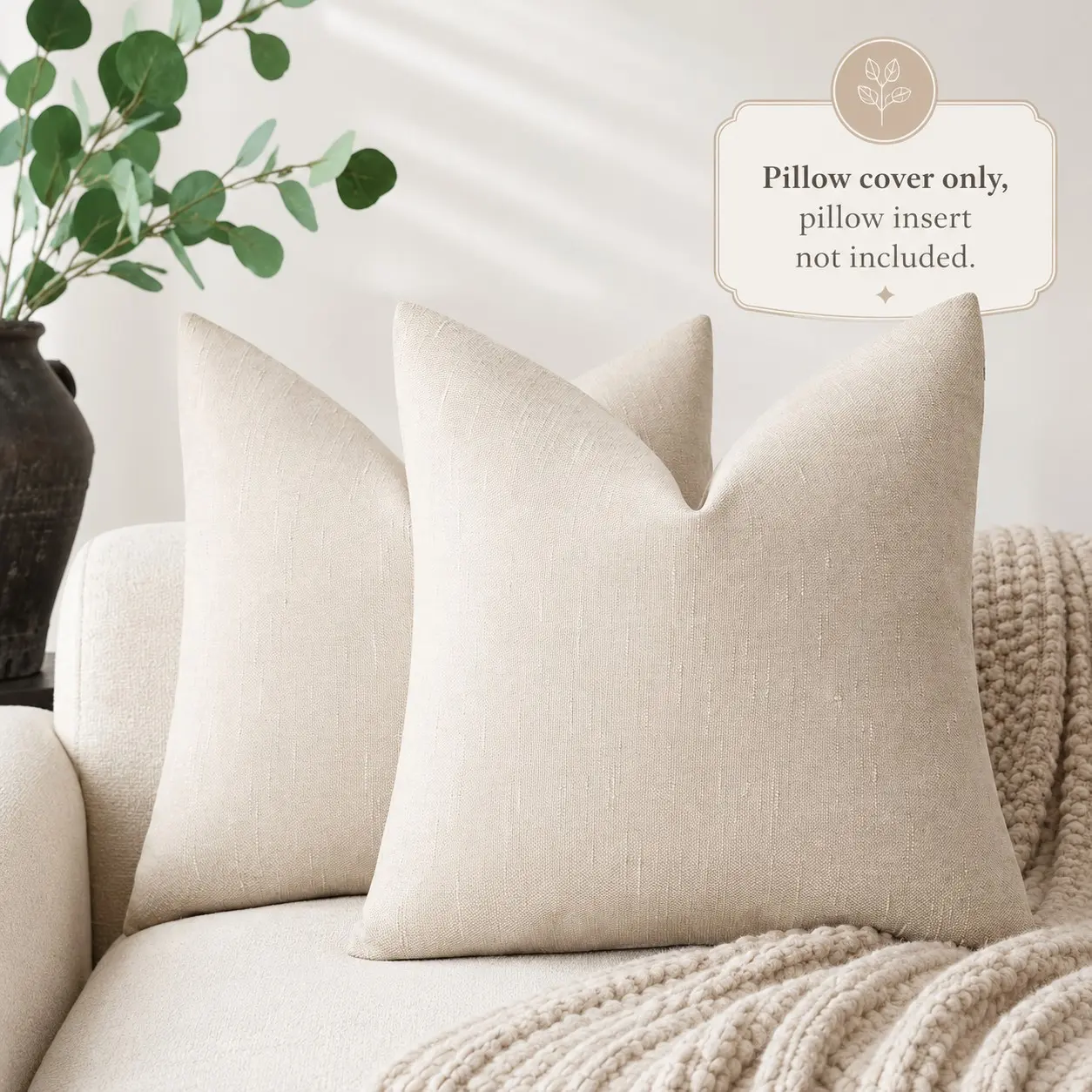 2PC 18x18"/20x20" Multi-Color Textured Chenille Pillow Covers | Cozy Modern Couch Decor Aesthetic | Room Cozy Accessories | All-Season Home Essential & Holiday Must-Have 🍂 Perfect Gift Choice for Friends & Family