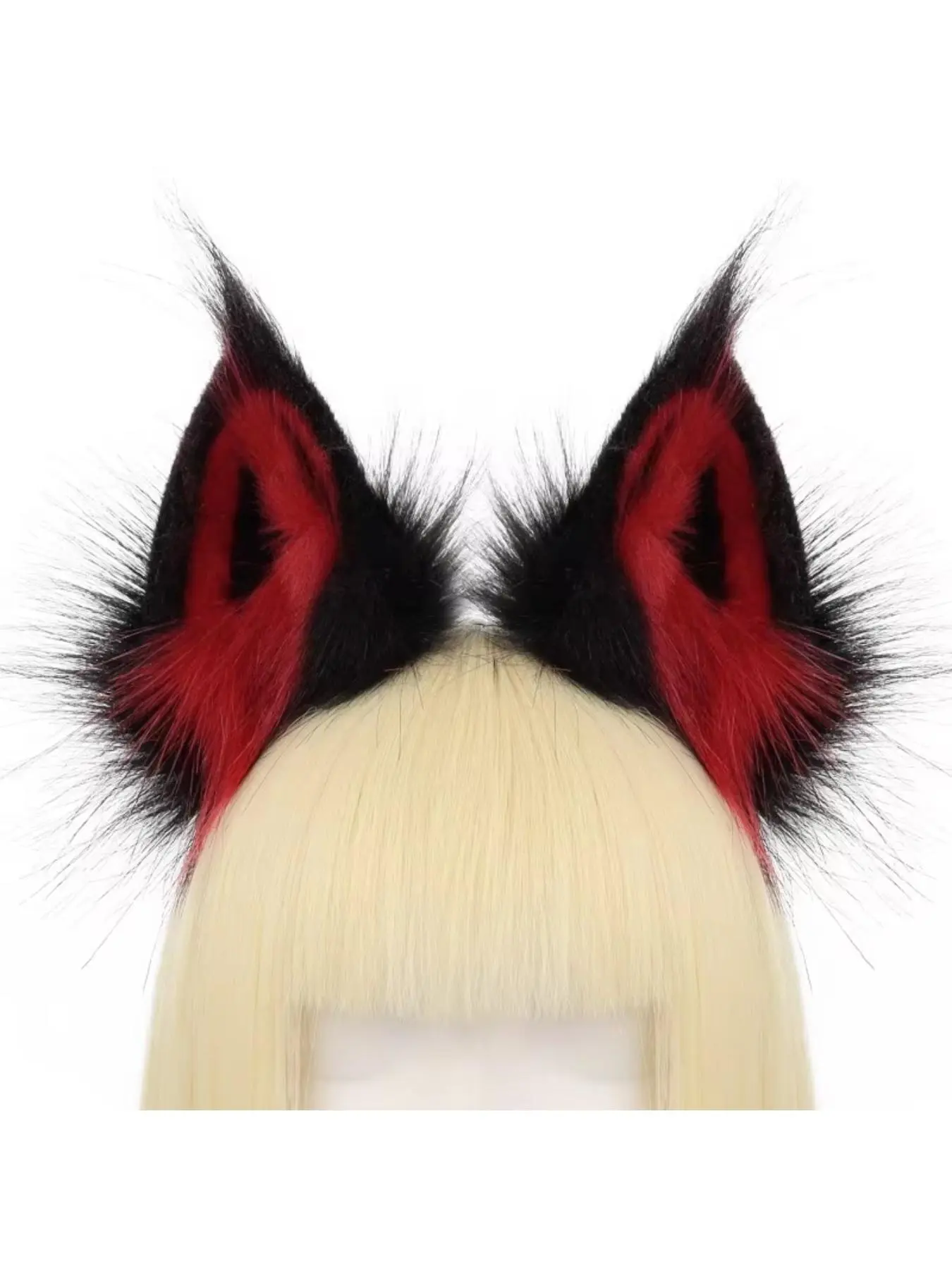Adjustable plush fox ear headband for party dress up styling headband for role playing universal decorative hair accessory