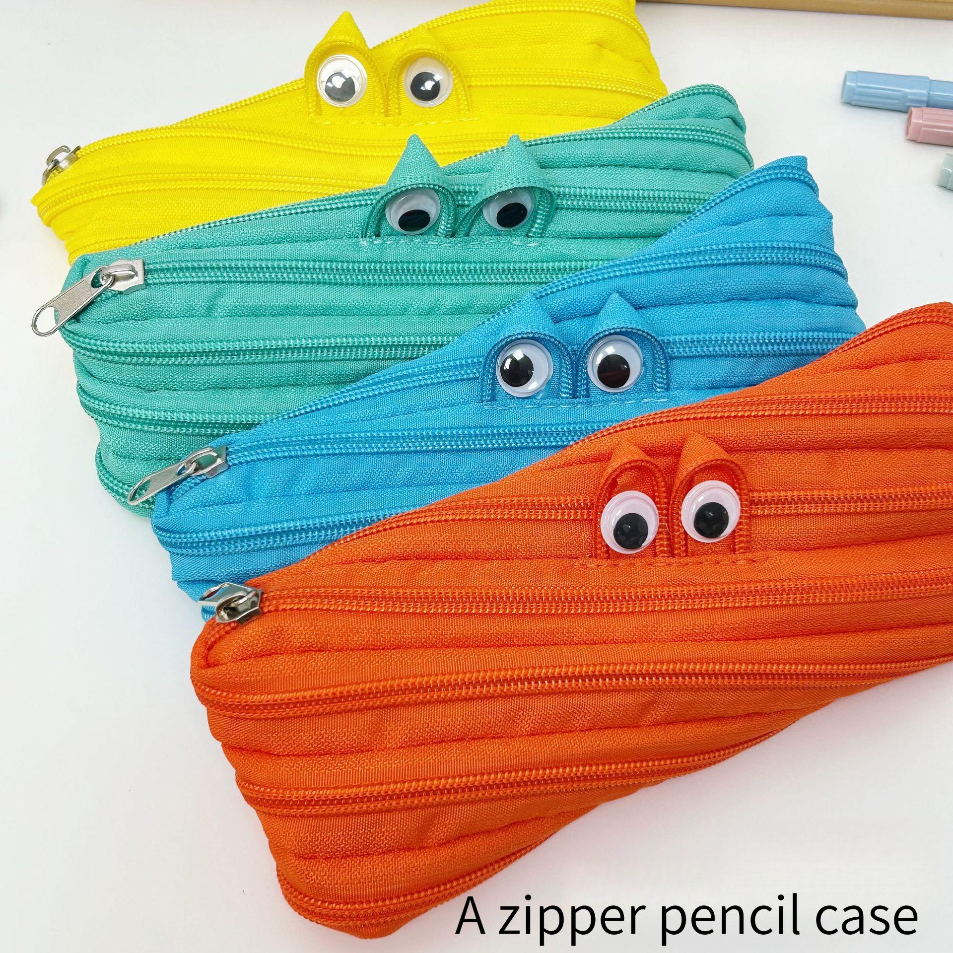 Creative Monster Zipper Pencil Case, Funny All-in-One Pull-Out Pen Bag, Cute Student Stationery Organizer