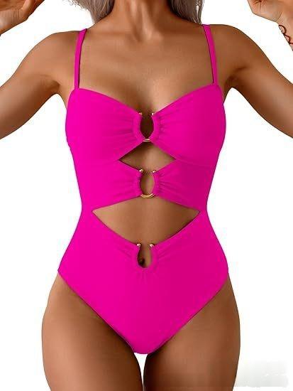 1 Piece Swimsuit for Women Ring Linked Sexy Bathing Suit Cutout Swim Suit Swimwear Swimsuits Beachwear,Swimsuits Slimming Bikini Swimwear