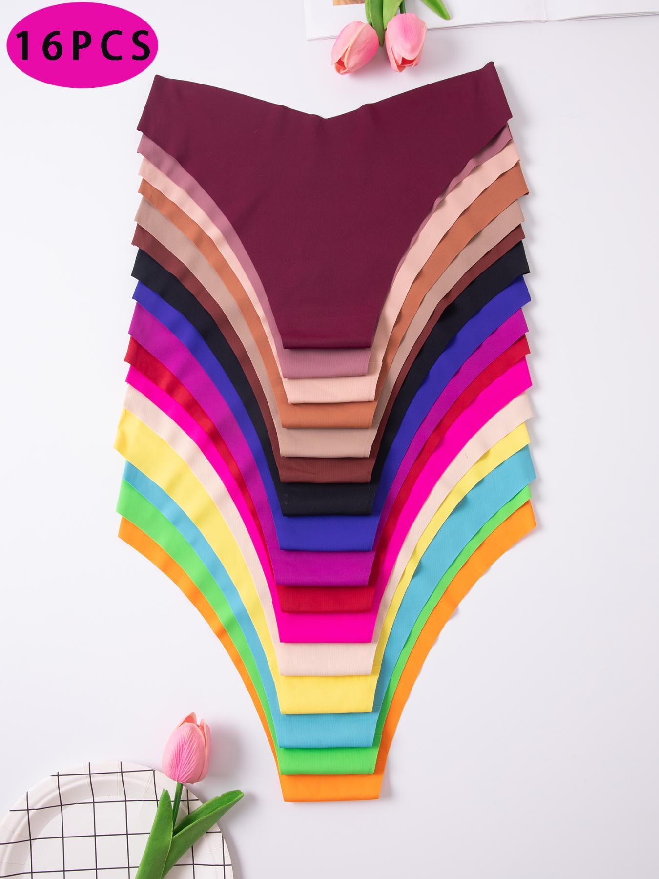 Women's Solid Color Seamless Thong, Soft Comfy Breathable Drop Waist Panty for Daily Wear, Ladies Underwear for All Seasons, Womenswear Basic