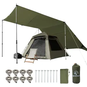 REDCAMP 10x17ft Large Waterproof Camping Tarp, Hammock Rain Fly with UV50+ Sun Protection, 8 Guy Lines & Stakes, Backpacking Tent Shelter for Camping, Hiking, Beach (Green)