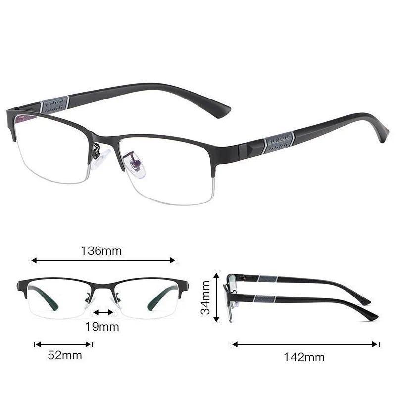 Popular Color Changing Photochromic Glasses for Men Women Business Near Sighted Eyeglasses Unisex Vintage Half Frame Myopia
