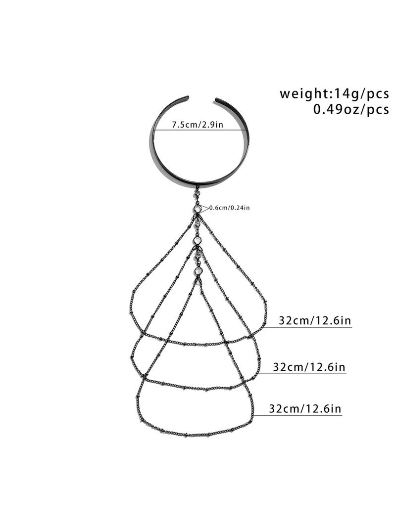 Women's Artificial Crystal & Chain Decor Arm Cuff, Fashionable Body Jewelry for Party, Daily Clothing Decor, Trendy All-match & Exquisite for Birthday Gift, Body Jewellery, Chic Body Jewelry