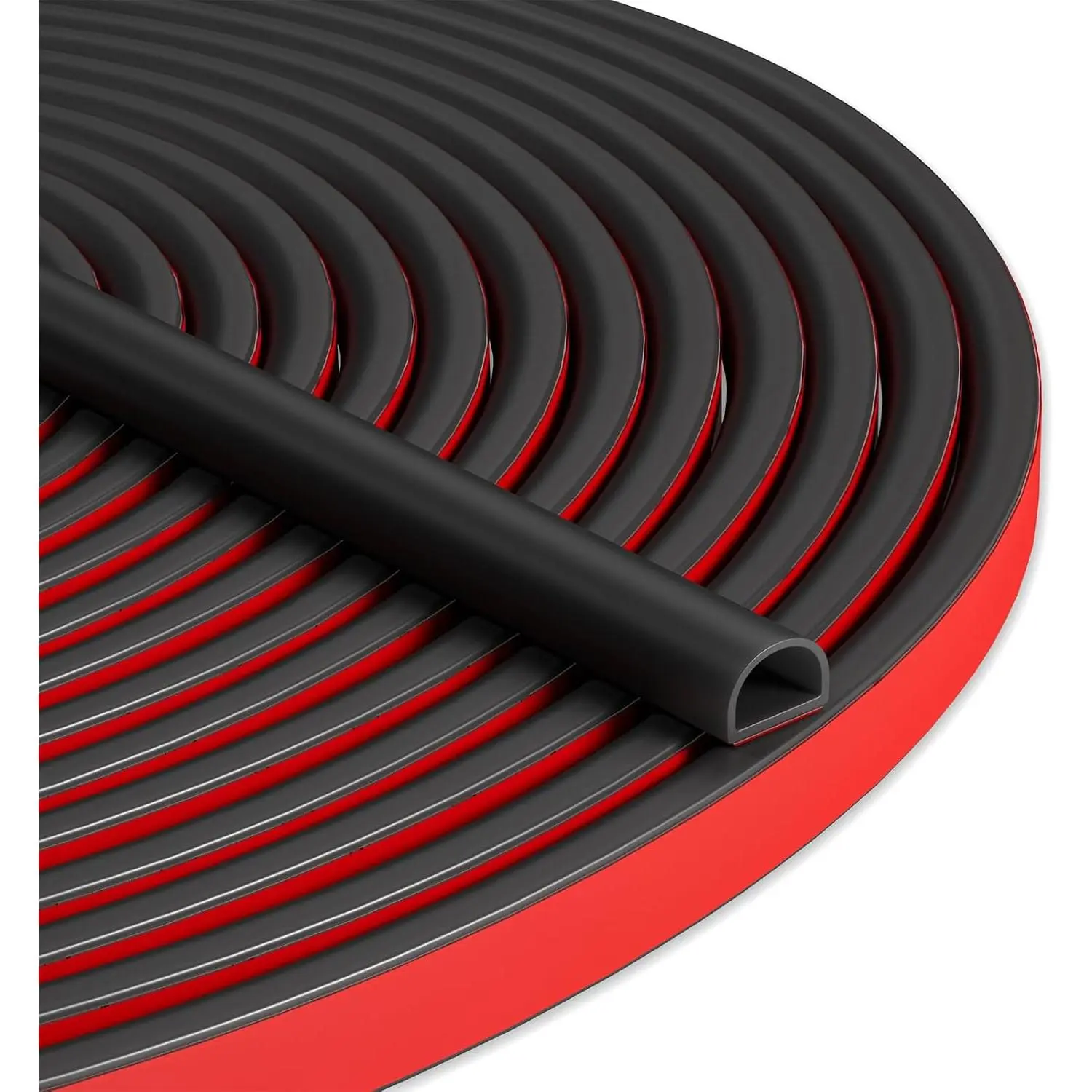 20FT Weather Stripping Door Seal, Self-Adhesive  D-Shaped Seal Strip for Door Frame & Window Gaps, Soundproof Insulation Gap Filler