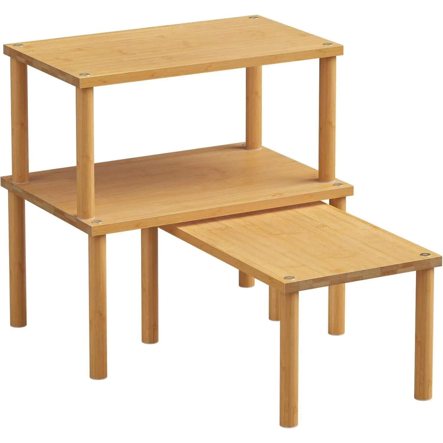 Set of 3  Cabinet Organizer Shelf,Medium() | Kitchen Counter Shelves for Countertop and Cabinet,Stackable Shelf  Racks