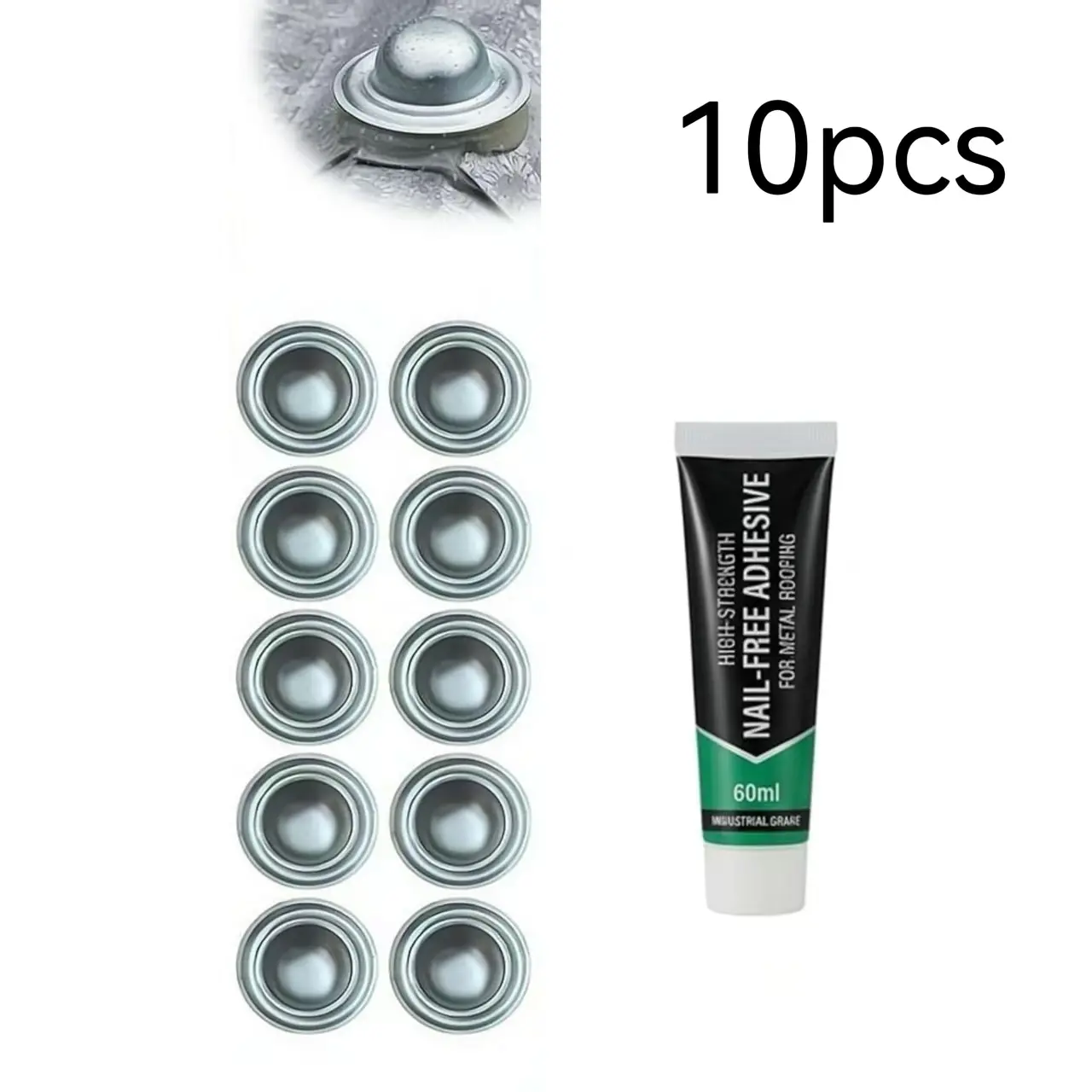 10pcs Metal Roof Replacement Screw Caps, Galvalume Screw Cover Caps, Rustproof & Waterproof Roofing ScrewCaps, Seal Over Existing Screws Heads to Prevent Leaks, for Metal Roof Siding Barn Shed RV Outdoor Use