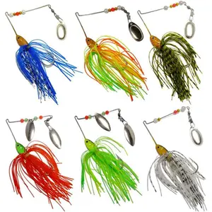 Spinner Baits 6 Pcs Spinner Baits for Bass Fishing Trout Salmon Hard Metal Spinnerbaits