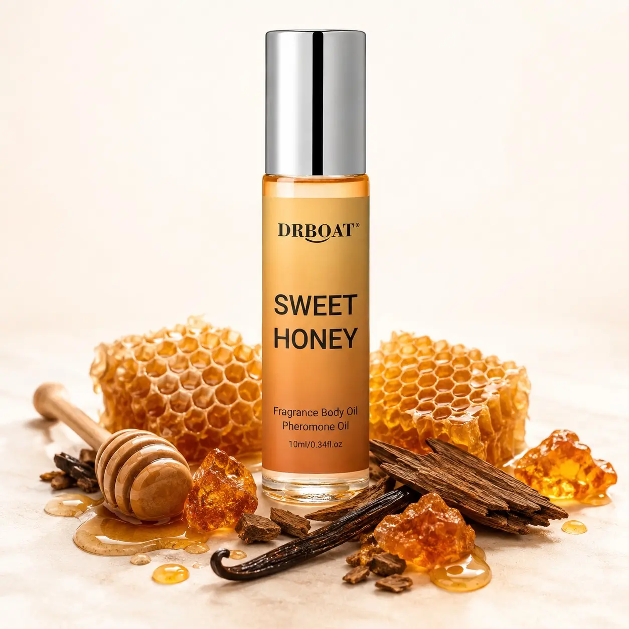 Luxury HONEY OUD Pheromone Oil - 10ML Roll-On Perfume Oil, Gourmand Notes Eau de Toilette with Floral, Fruity Notes, Long-Lasting Romantic Scent for Daily Wear and Date Nights.