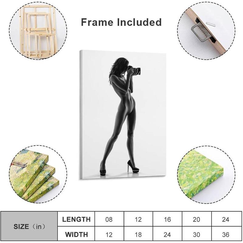 MOJDI Black And White Sensual Art, Human Landscape Art, Nude Posters, Sexy Wall Art Posters (45) Canvas Painting Wall Art Poster for Bedroom Living Room Decor 12x18inch(30x45cm) Frame-style