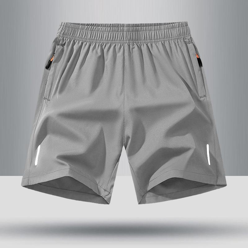 5-Pack, Men's Solid Color Zipper Pocket Shorts - Summer Casual Comfortable Breathable Three-Quarter Pants, Men's Everyday Bottoms, Tropical Beige, 5-Pack