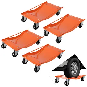 Car Dolly Set of 4, 10000 LBS Capacity Wheel Dolly, Heavy Duty Wheel Dollies for Moving Vehicles in Garage and Workshop
