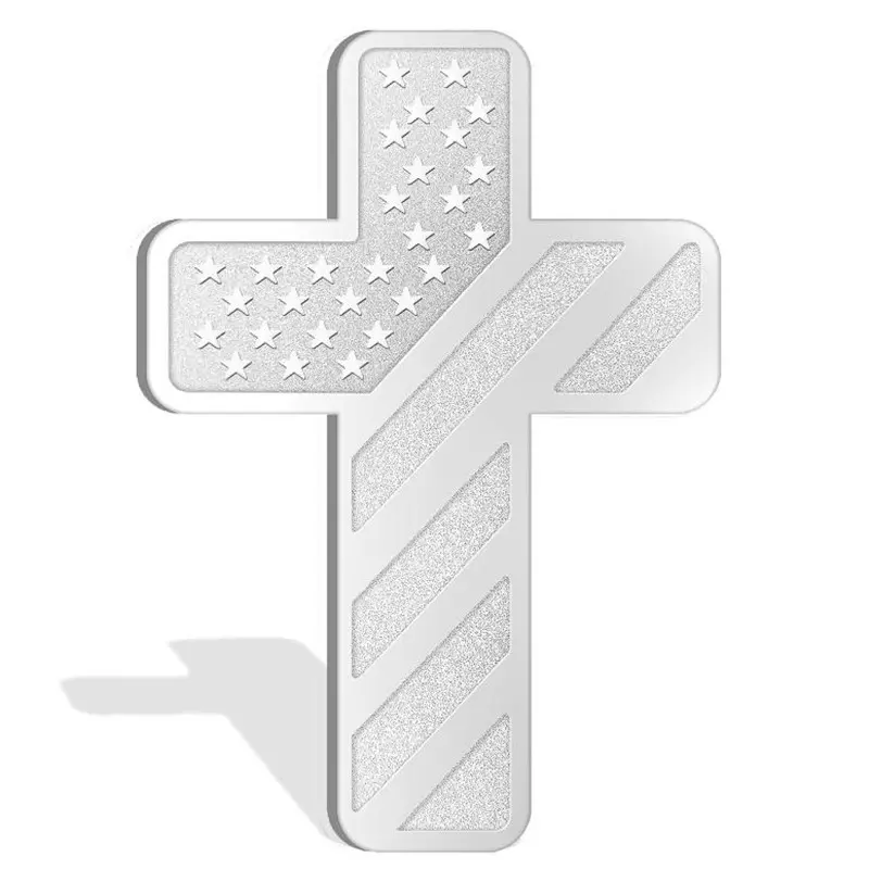American Flag Cross Car 3D Badge, Customizable Auto Sticker, Home Decor Emblem, Enhance Patriotic Atmosphere, Metal Sticker Design