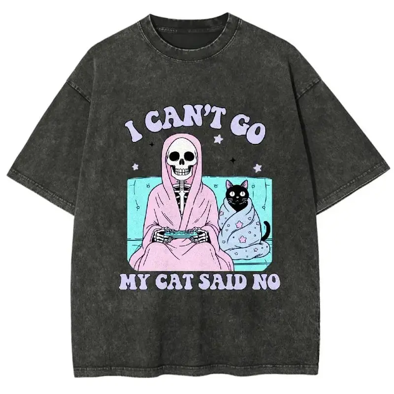 Don't Forget to Hydrate" Skull Washed T-Shirt Women's Short Sleeve Casual Summer Top with Vintage Finish & Fun Graphic Design Breathable Crewneck Trend Womenswear