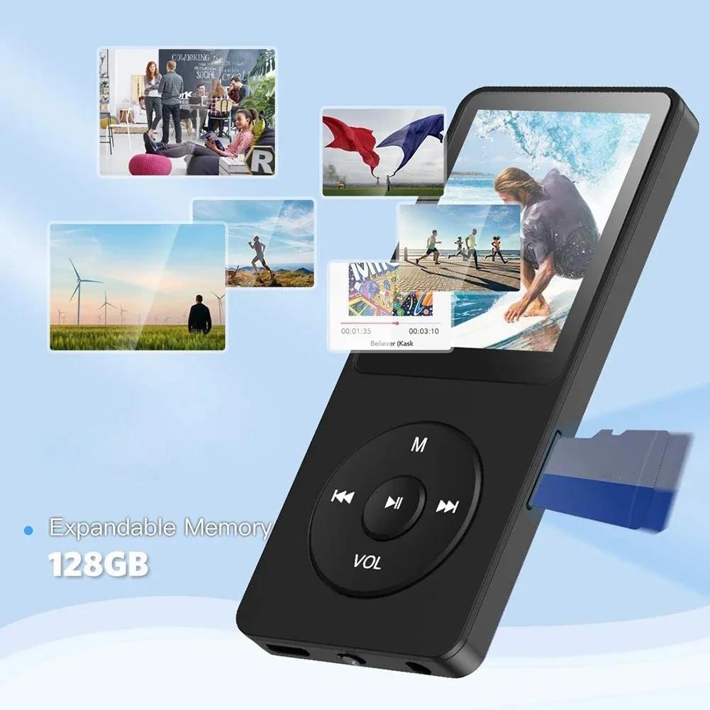 Mini MP3 Player Built-in Speaker Sports 1.8 inch Screen Bluetooth-Compatible 5.0 Student Walkman Support Radio E-Book Recording