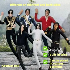 2026Anime Michael Jackson Cosplay Prop Doll Plush Stuffed Figure Dolls Room Decoration Abstract Joint Mobility Props Gift