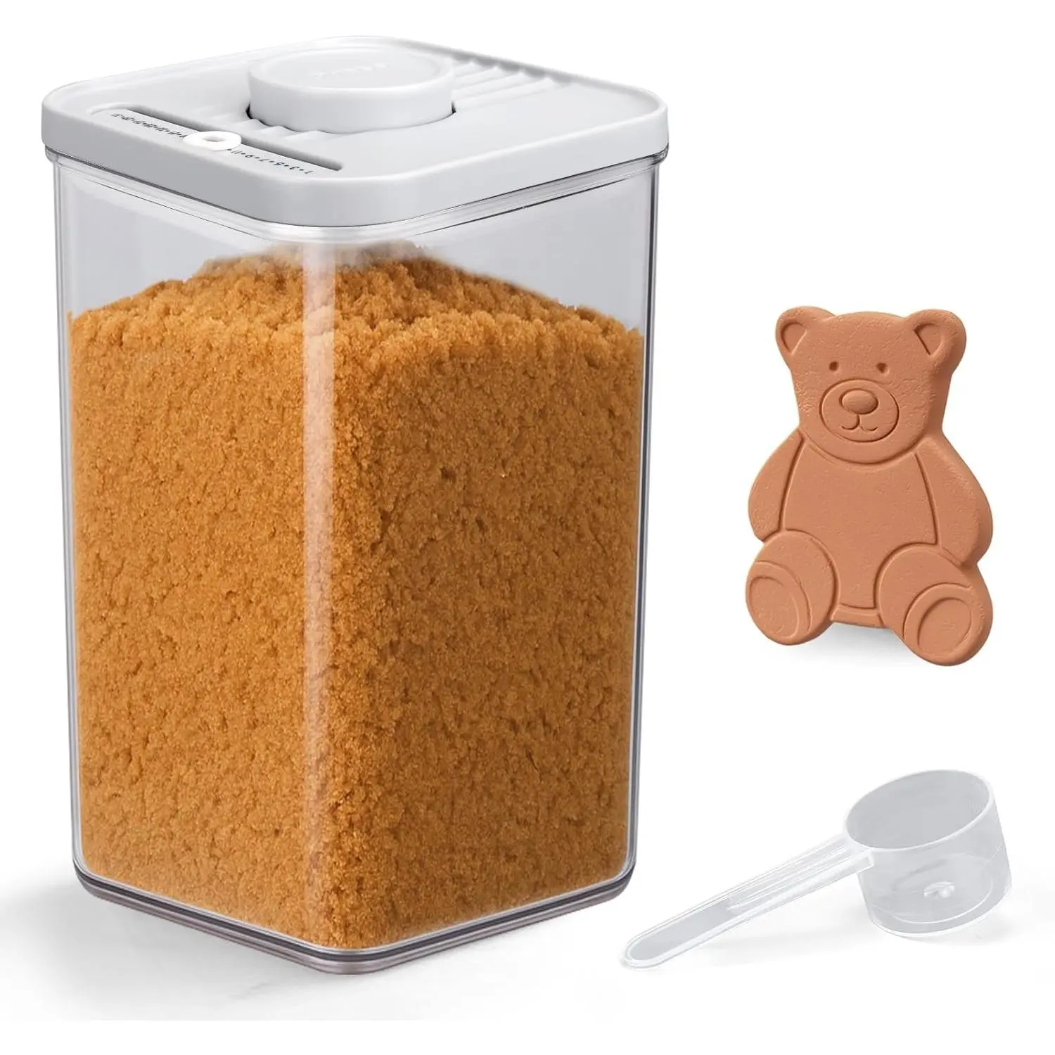 Airtight Brown Sugar Container 2.8Qt/2600ml - Moisture-Proof Kitchen & Pantry Brown Sugar Keeper Container Airtight Saver Storage for Flour, Baking Supplies, Coffee with Locking Lid