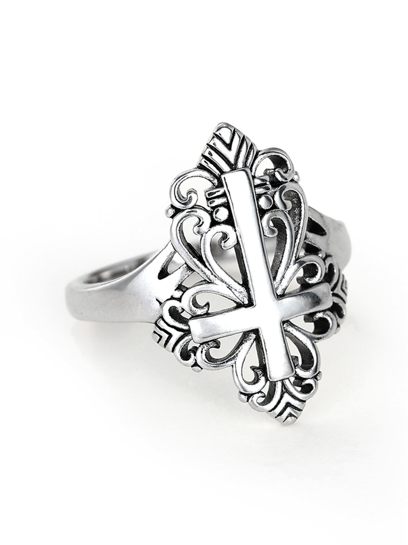 Vintage Style Hollow Cross Design Ring, Fashion Copper Jewelry for Women and Girls, Casual All-match Accessories for Party, Daily Clothing Decoration, Acquired Style Ring