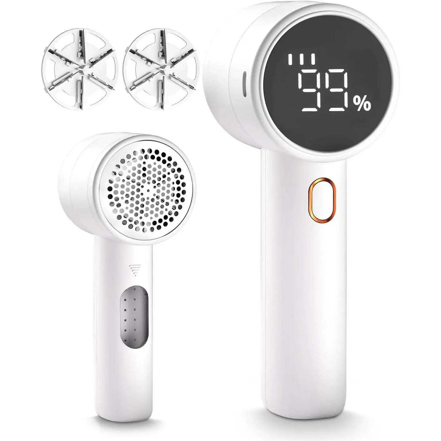 Rechargeable Electric Fabric Shaver Lint Remover, Sweater Defuzzer with 3 Speeds, 6 Leaf Blades, Digital LED Display for Clothes, Furniture, Couch, Blanket