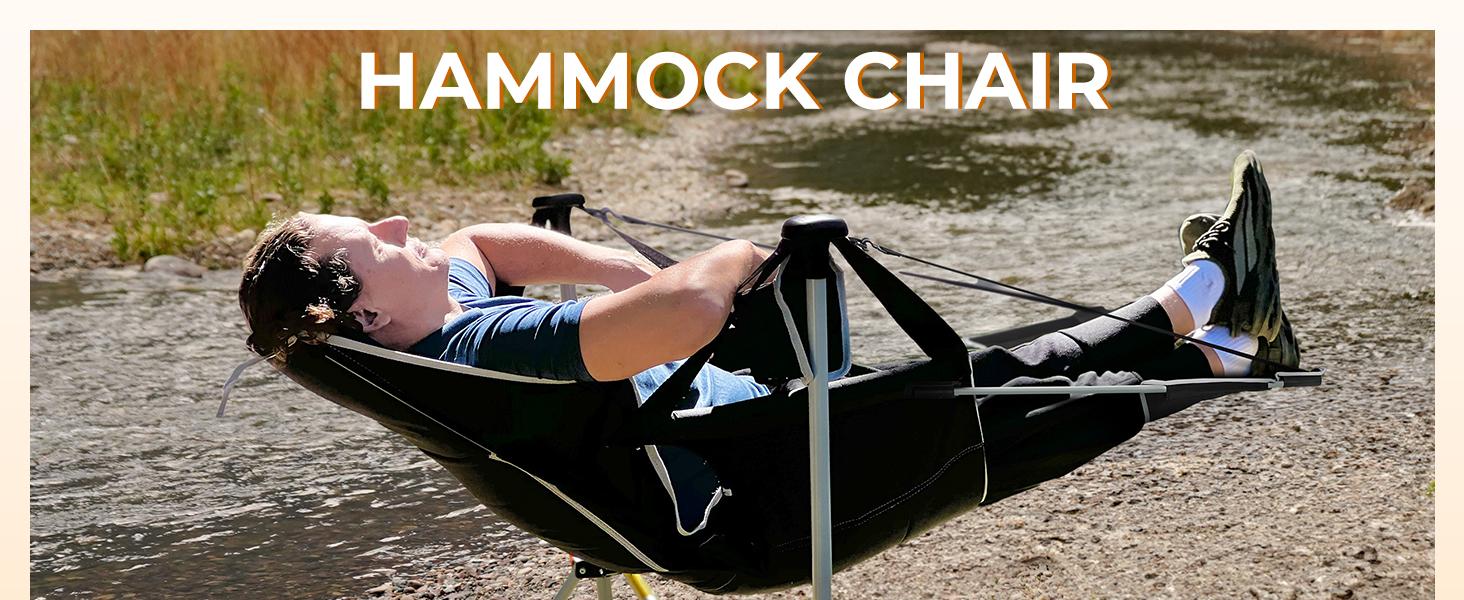 KingCamp Hammock Chair with Footrest – Heavy Duty Swinging Rocking Camping Chairs for Adults up to 400lbs, Folding Portable Oversized Rocker with Cup Holder & Pillow for Outdoor Beach Lawn RV Sports