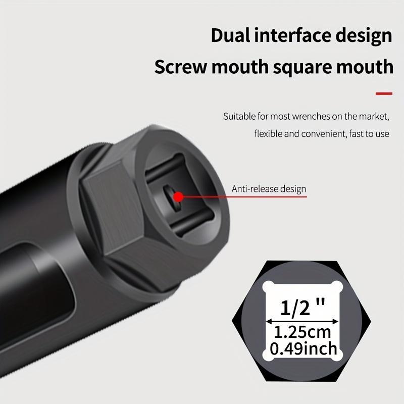 Japanese Oxygen Sensor Socket, Hex Bit Socket, Drive Sockets, Contains Oxygen Sensing Socket, Easy Installation Tool, Metal Working Part, Automotive Repair Accessory, Oxygen Sensor Wrench