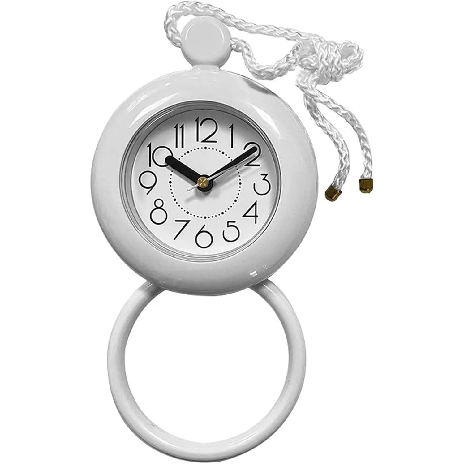 Waterproof Silent Analog Shower Clock - Compact Wall or Countertop Bathroom Clock with Hanging Rope & Stand, Ideal for Shower, Bathroom, Kitchen and Laundry Room