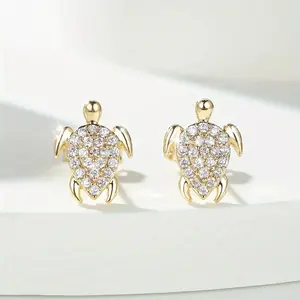 [Sea Turtle Stud Earrings] Female Cute Sea Turtle Earrings - White Small Stud Earrings - Wedding, Valentine's Day, Mother's Day, Anniversary, Party Gifts Jewelry