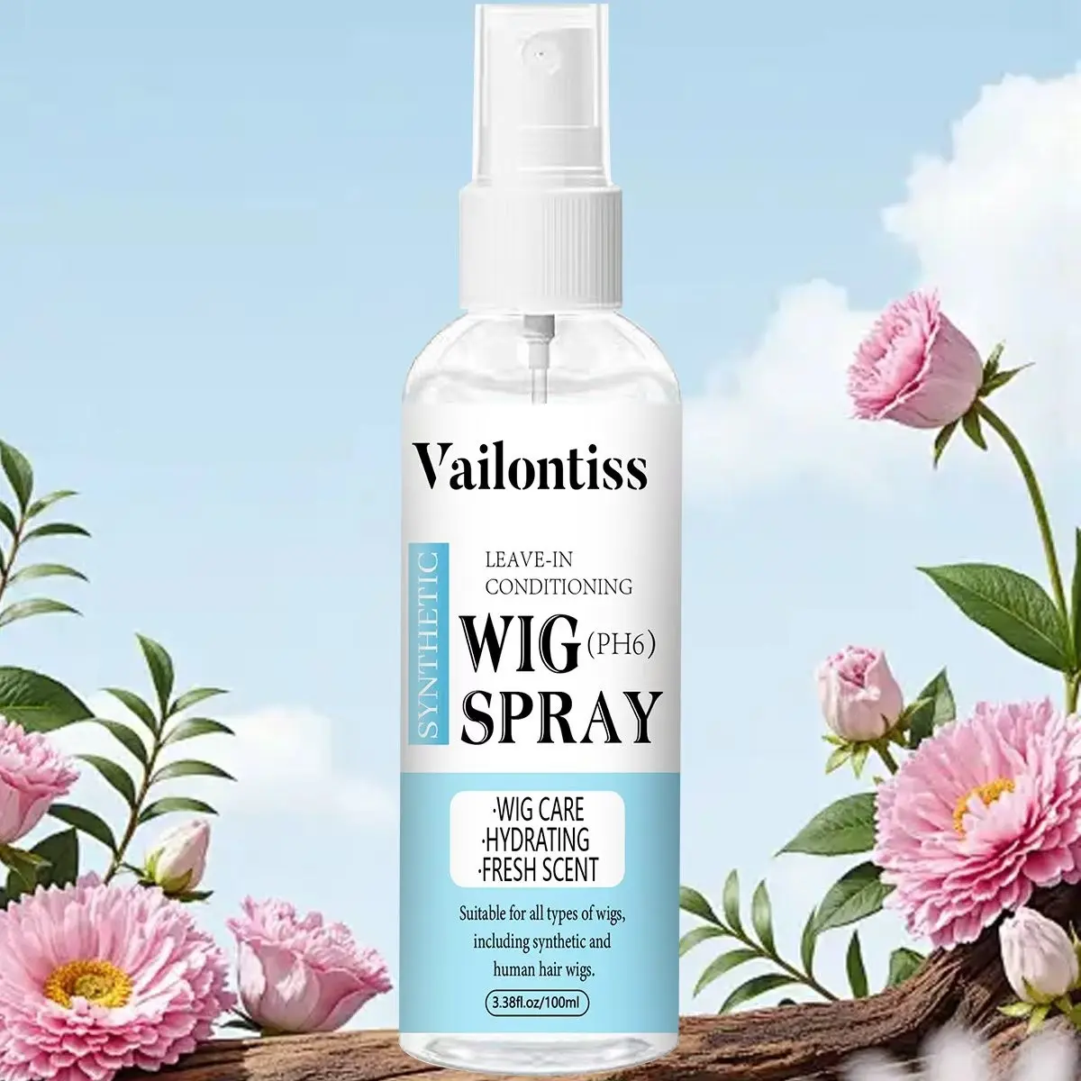 Wig Care Spray No Rinse, Revitalize Hair, Coconut Oil, Easy to Brush, Ph 6, Clean and Extend Wig Life, Soft and Fresh