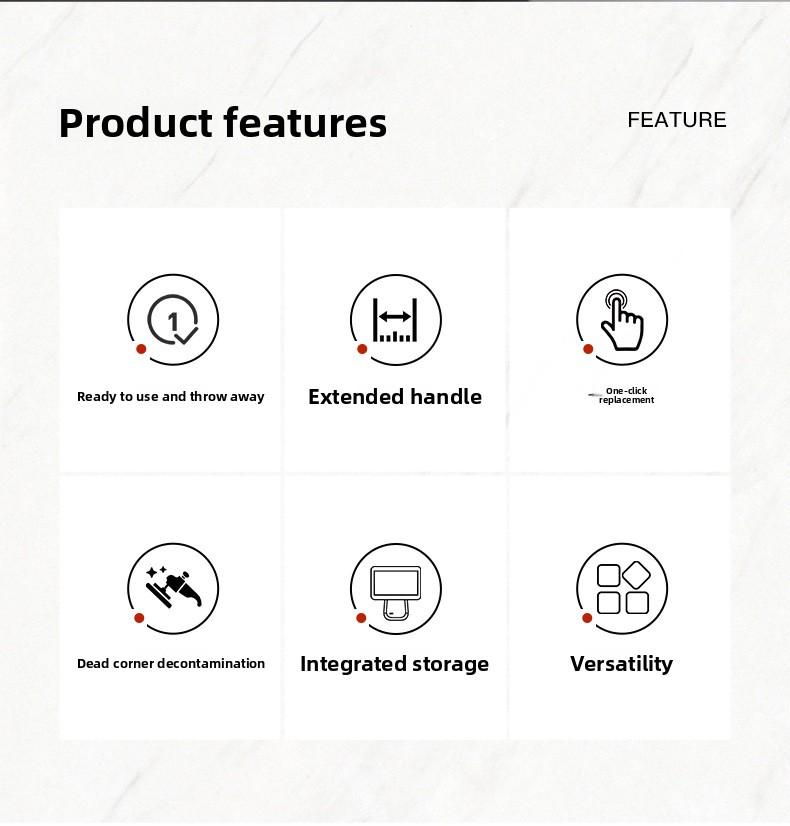 Disposable Toilet Brush with Holder, Deep Clean Toilet Scrubber with Replacement Heads, Quick Clean Toilet Brush for Bathroom, No Drilling