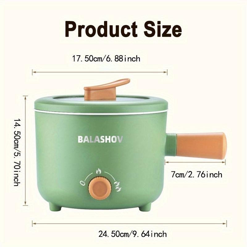 BALASHOV Portable Electric Hot Pot, Steamboat Pot, Cooker Pot, Mini Multifunctional Pot with Stainless Steel Steamer, Household Kitchen Appliances for Cooking Pasta, Noodle, Steak, Porridge