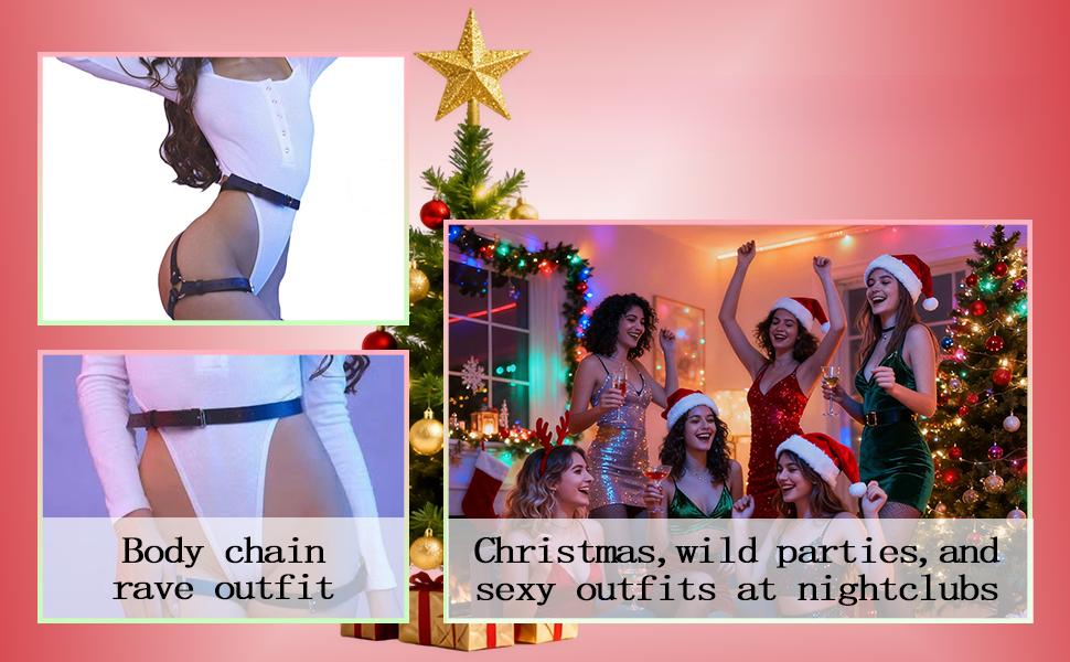 GothicThigh Harness for Women, Adjustable Leather Garter Belt with Leg Straps, Punk Body Chain for Halloween Cosplay Party, Club Rave Fashion Accessory