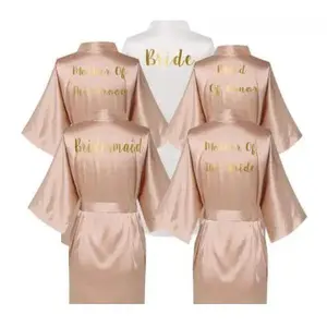 Rose Gold Satin Silk bride robe Wedding Robe Bridesmaid Bride Dressing Gown bridesmaid robes