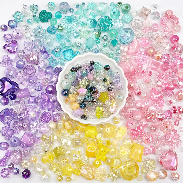 5oz Plastic Mix Pack Beads and Pendants - Varied Shapes, for Beading Making, Charms Making, DIY Projects (Mixes Vary; Picture May Not Be Accurate), Beads Making