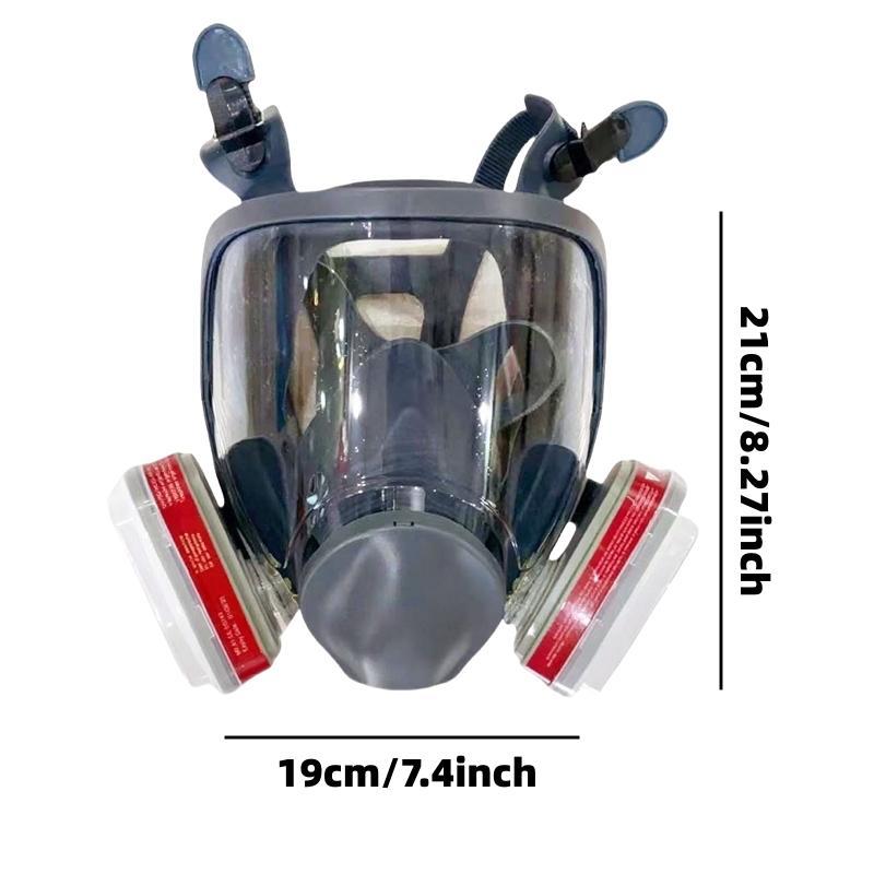 Silicone Upgrade Reusable Full Face Mask Anti-Toxic Mask Dustproof Gasproof Mask, 19-In-1 Filter Box, Protects Against Toxic Gases, Dust, Chemicals, Ideal for Painting, Sanding, Industrial Work