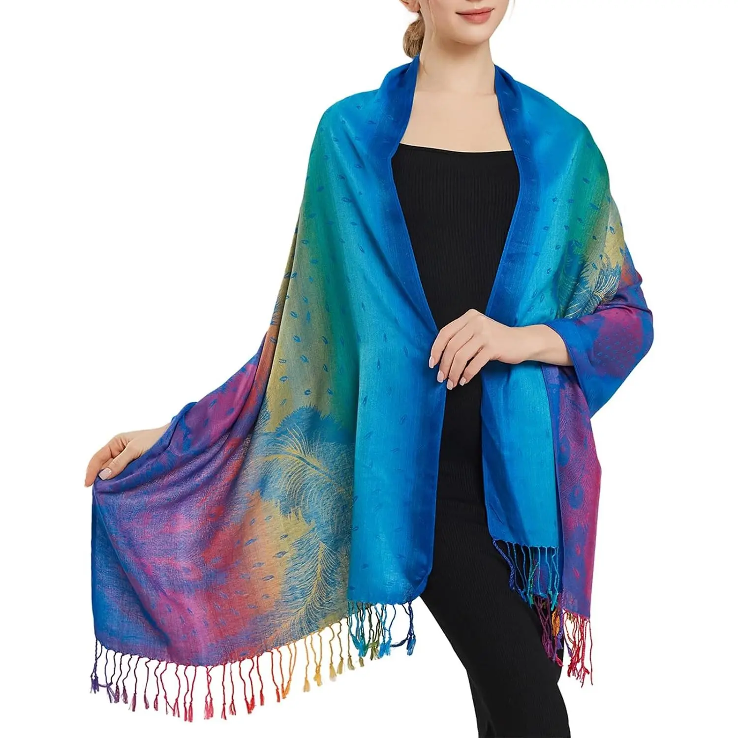 Pashmina Scarf, Fashion Colorful Shawls and Wraps Soft Festival Scarves