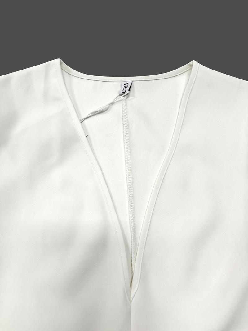 Women's Plain Dress, Casual Batwing Sleeve Dress for Summer, Fashion Chic Elegant Fit Women's Dress for Daily Wear, Womenswear, Dresses for Women, Lady Minimalist Formal Elegant Dress