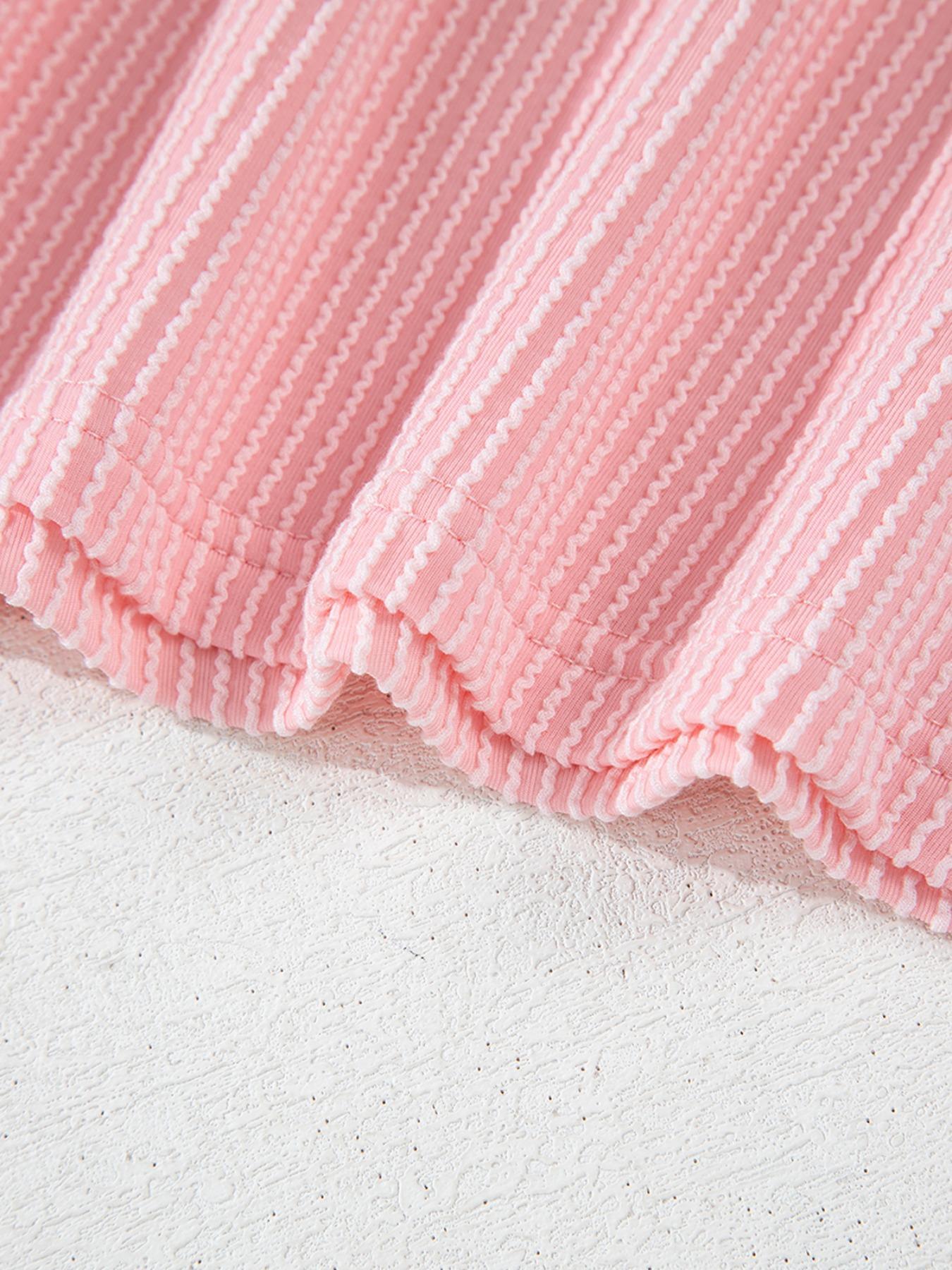 Women's Colorblock Striped Print Knit Fitted Sweatshirt, Casual Long Sleeve Round Neck Pullover for Spring & Fall, Ladies Clothes for Daily Wear Top